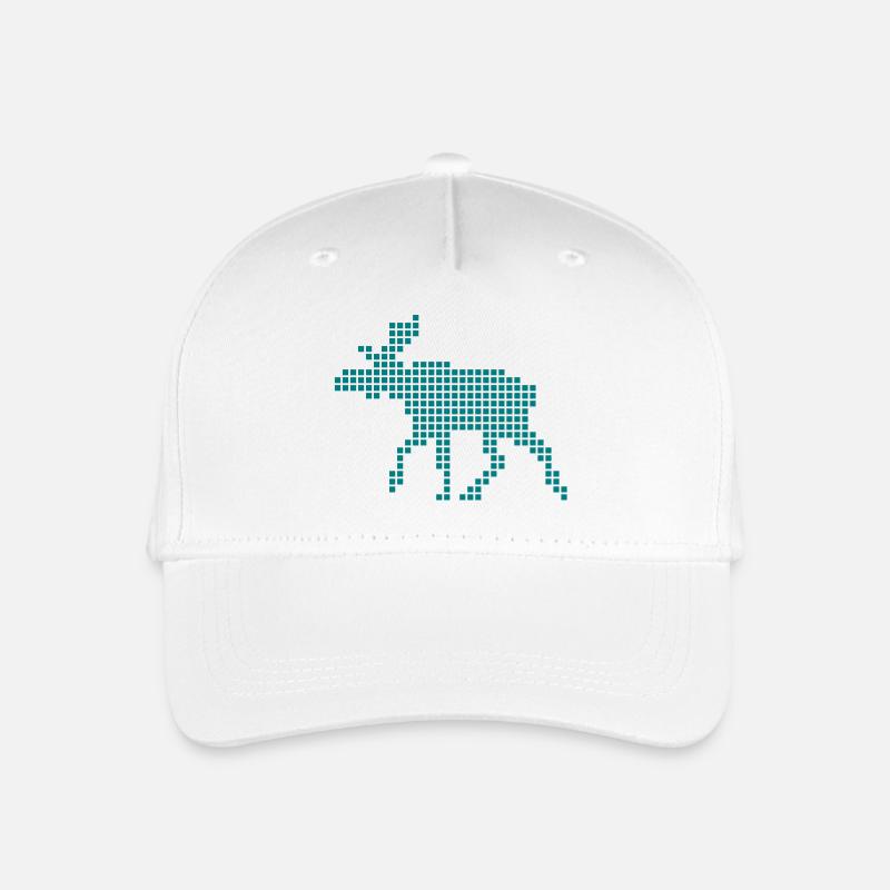 Pixel Elch - Kinder Bio Basecap - Weiß