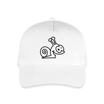funny snail - line - Organic Kids’ Baseball Cap - white - Front
