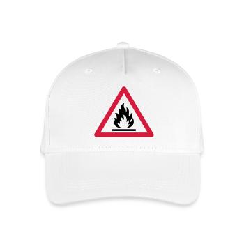 Branntgefahr schild - Kinder Bio Basecap - Weiß - Vorne