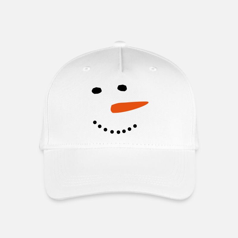 Schneemann Schnee Winter Weihnachten - Kinder Bio Basecap - Weiß