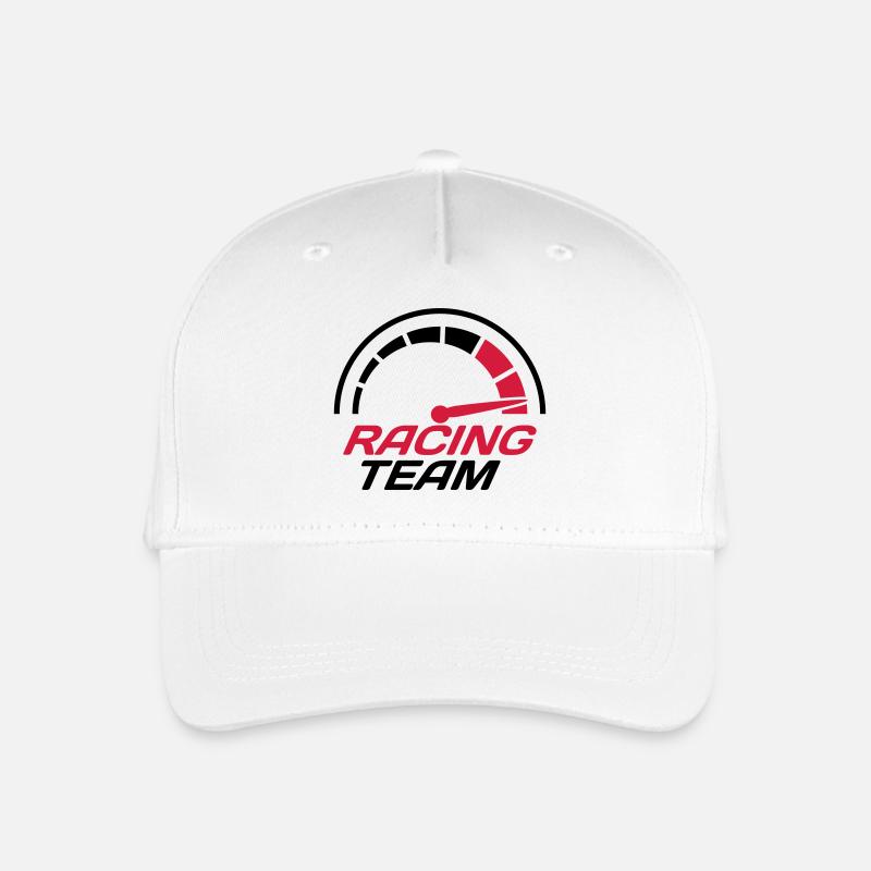 Racing Team Tacho Schnell Rasen - Kinder Bio Basecap - Weiß