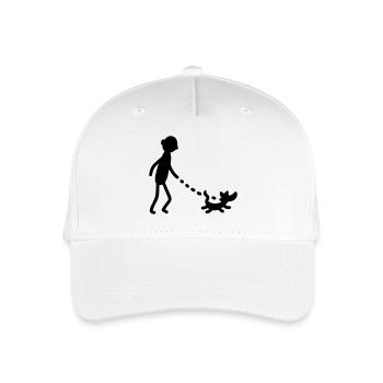 Gassi gehen Hund - Kinder Bio Basecap - Weiß - Vorne