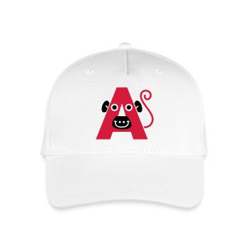 letter A - Organic Kids’ Baseball Cap - white - Front