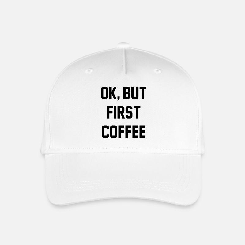 Ok, but first coffee - Organic Kids’ Baseball Cap - white