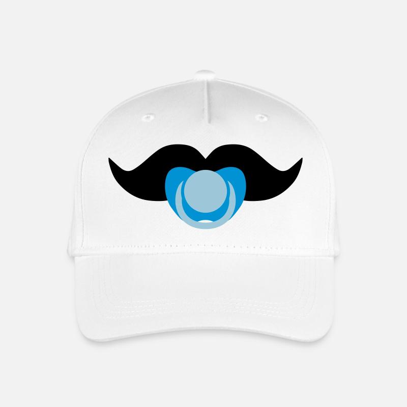 Baby-Schnurrbart - Kinder Bio Basecap - Weiß