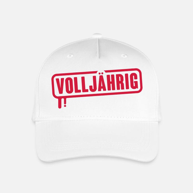 volljahrig_stempel__f1 - Kinder Bio Basecap - Weiß