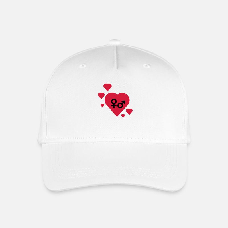Symbole im Herz - Kinder Bio Basecap - Weiß