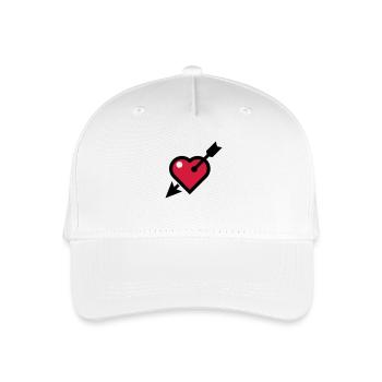 Herz - Kinder Bio Basecap - Weiß - Vorne