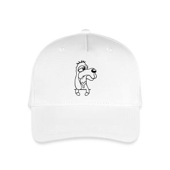 Hund Hinter Mauer Zaun Sabbert Spucke Zunge Lustig - Kinder Bio Basecap - Weiß - Vorne