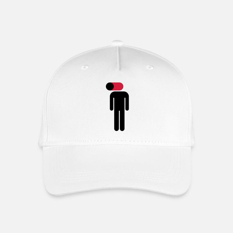Handy an, Gehirn aus Piktogramm - Kinder Bio Basecap - Weiß