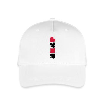 Herz Karo Poker Skat Symbole - Kinder Bio Basecap - Weiß - Vorne