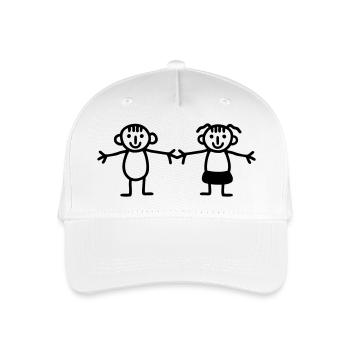 Kinder Mädchen Junge - Kinder Bio Basecap - Weiß - Vorne