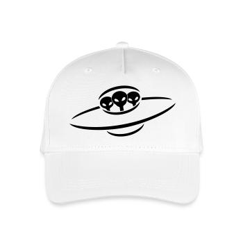 3 alien UFO space ship - Organic Kids’ Baseball Cap - white - Front