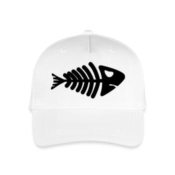 fish skeleton bone tail - Kinder Bio Basecap - Weiß - Vorne