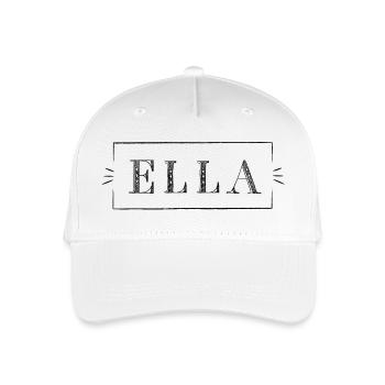 ELLA - name in a frame - Organic Kids’ Baseball Cap - white - Front