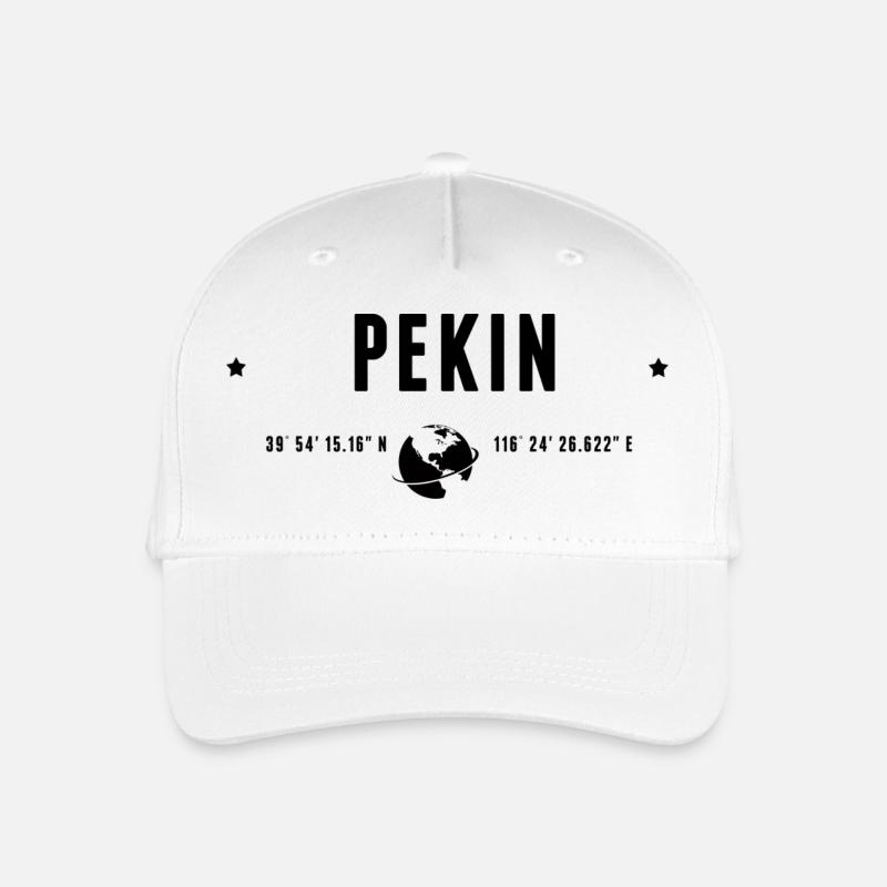 Beijing Stylized Geographical Coordinates - Organic Kids’ Baseball Cap - white