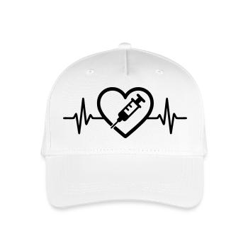 Herz + Krankenpfleger / Krankenschwester – Super  - Kinder Bio Basecap - Weiß - Vorne