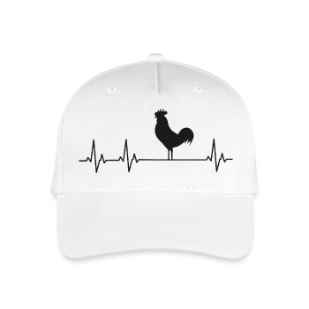 Hühner Fans -  Hahn - Gockel - Küken - Kinder Bio Basecap - Weiß - Vorne