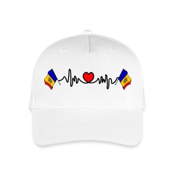Herzfrequenz-Cardio für Moldawien - Kinder Bio Basecap - Weiß - Vorne