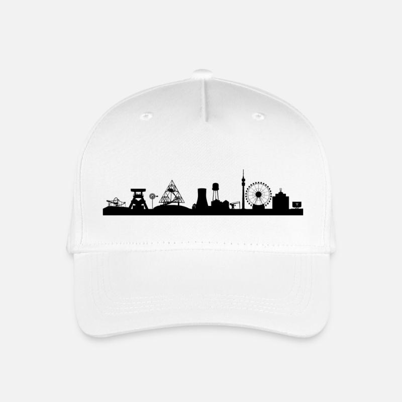 Skyline Auf Kohle geboren - Kinder Bio Basecap - Weiß