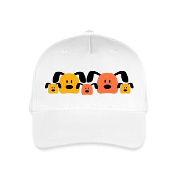 5 Hunde Familie Team 3 Kinder Eltern Mama Papa Süß - Kinder Bio Basecap - Weiß - Vorne