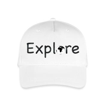Explores - Organic Kids’ Baseball Cap - white - Front