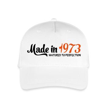 Made in 1973 - Organic Kids’ Baseball Cap - white - Front