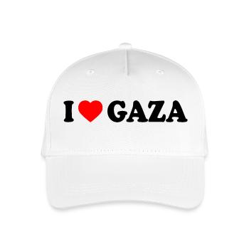 I love gaza - Kinder Bio Basecap - Weiß - Vorne