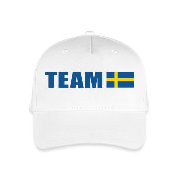 Support Team Sweden - Organic Kids’ Baseball Cap - white - Front