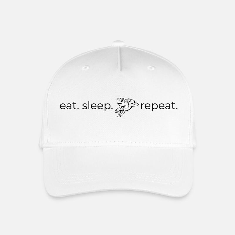 Eat Sleep [Turtle] Repeat - Kinder Bio Basecap - Weiß
