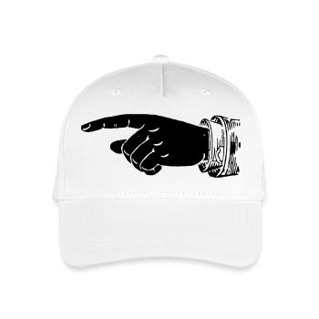Hand - Fingerzeig - Kinder Bio Basecap - Weiß - Vorne
