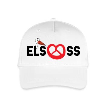 Alsace : cigogne & bretzel - Casquette de baseball bio Enfant - blanc - Devant