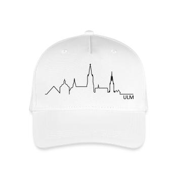 Skyline Ulm Silhouette - Kinder Bio Basecap - Weiß - Vorne