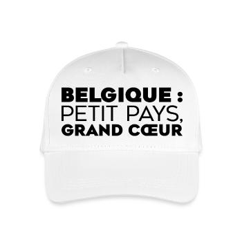 Belgien. Kleines Land, großes Herz! - Kinder Bio Basecap - Weiß - Vorne