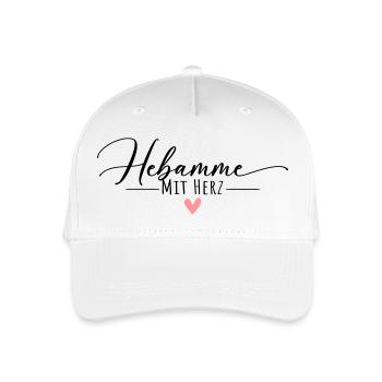 Hebamme mit Herz - Kinder Bio Basecap - Weiß - Vorne