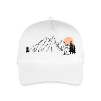 Sonnenaufgang Gebirgskette Illustration - Kinder Bio Basecap - Weiß - Vorne