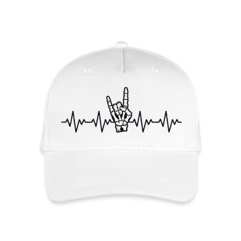 Rock Musik EKG Herzschlag - Kinder Bio Basecap - Weiß - Vorne