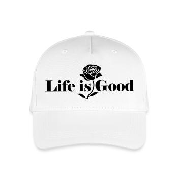 Rose élégante - La vie est bonne Typographie - Casquette de baseball bio Enfant - blanc - Devant