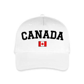 Kanada Flagge Design Schwarz - Kinder Bio Basecap - Weiß - Vorne