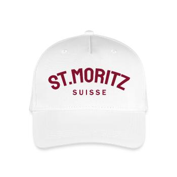 St. Moritz - Suisse - Schweiz - Swiss - Kinder Bio Basecap - Weiß - Vorne