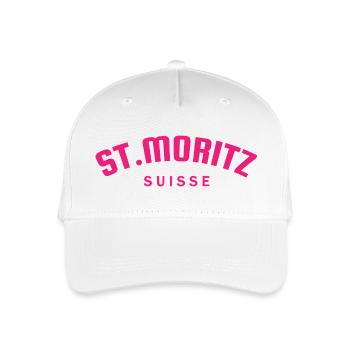 St. Moritz - Suisse - Schweiz - Swiss - Kinder Bio Basecap - Weiß - Vorne