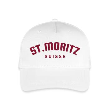 St. Moritz - Suisse - Schweiz - Swiss - Kinder Bio Basecap - Weiß - Vorne