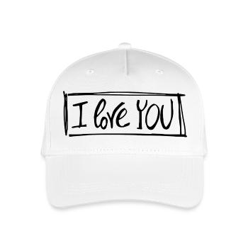 I love you - Black lettering - Organic Kids’ Baseball Cap - white - Front