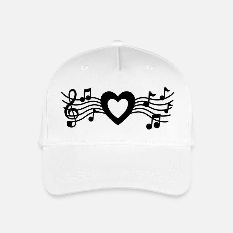 Musik-Herz - Kinder Bio Basecap - Weiß
