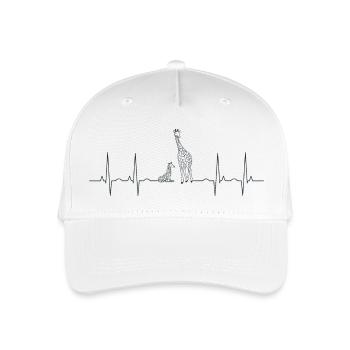 Giraffes parent and young heartbeat - Organic Kids’ Baseball Cap - white - Front