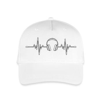 Heartbeat & Headphones - Headphones Heartbeat - Kinder Bio Basecap - Weiß - Vorne