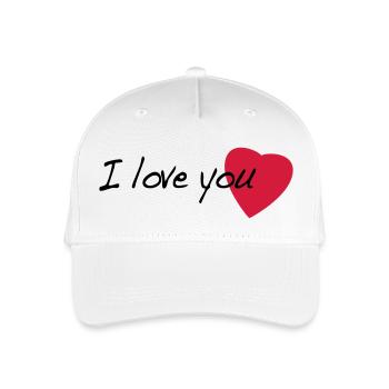 i_love_you - Organic Kids’ Baseball Cap - white - Front