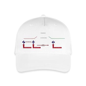 Schwungfahrstrecke mit El-Signalen - Kinder Bio Basecap - Weiß - Vorne