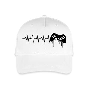 Herzschlag gaming kontroller - Kinder Bio Basecap - Weiß - Vorne
