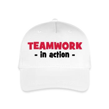 Teamwork in Action - Kinder Bio Basecap - Weiß - Vorne